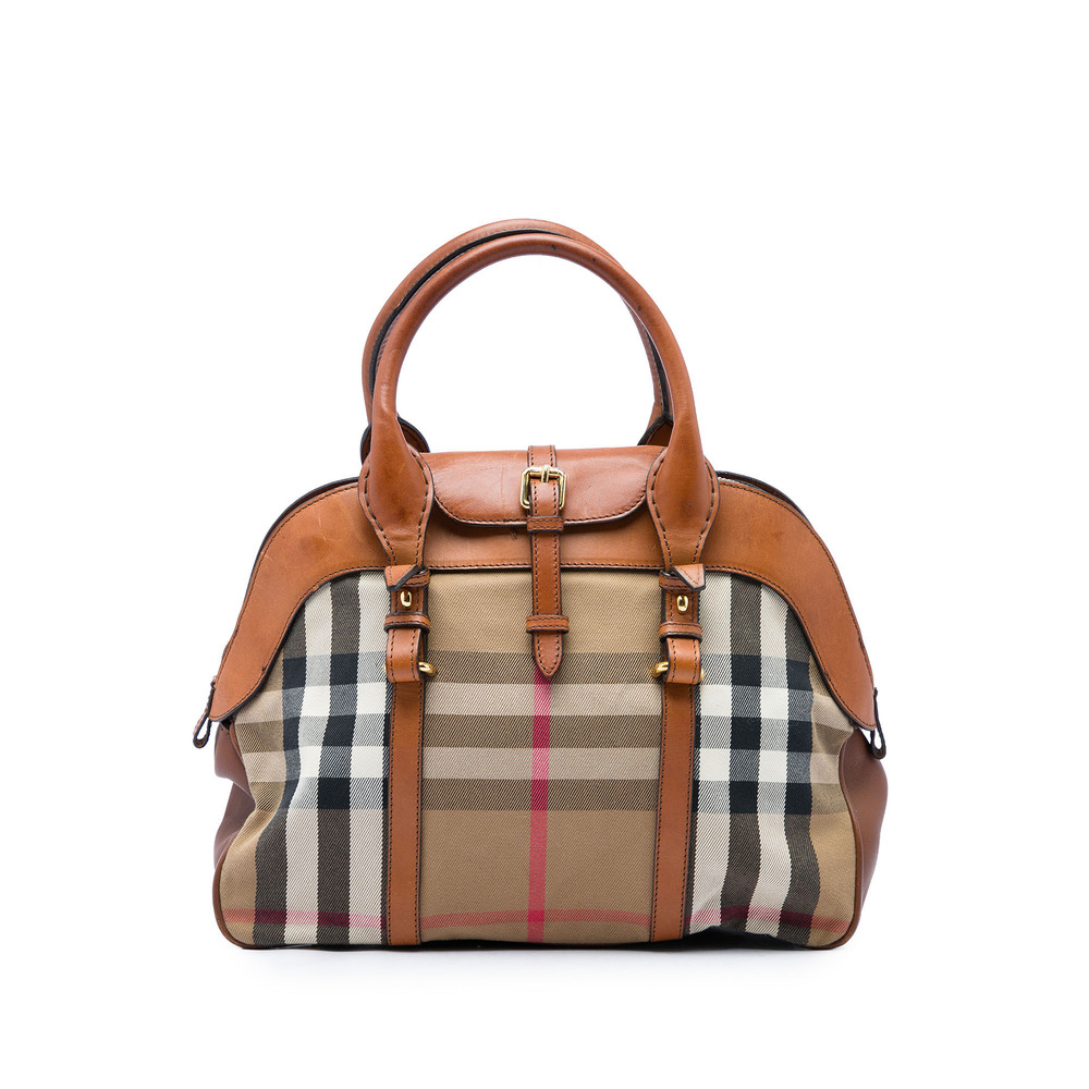 Pre-Loved Burberry Medium House Check Canvas and Leather Milverton Satchel